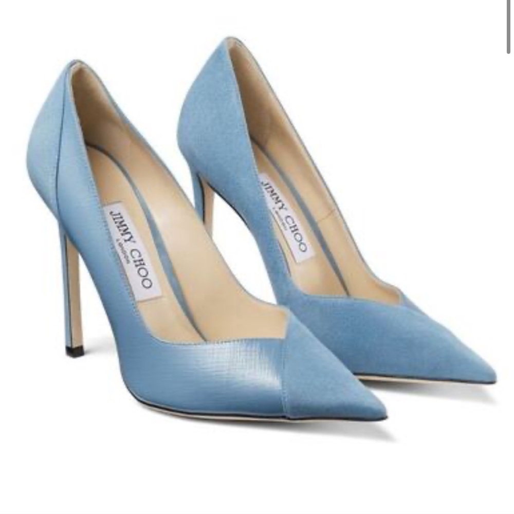 NWOT JIMMY CHOO HEELS WITH SUEDE AND PATENT LEATHER